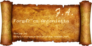 Forgács Antonietta névjegykártya